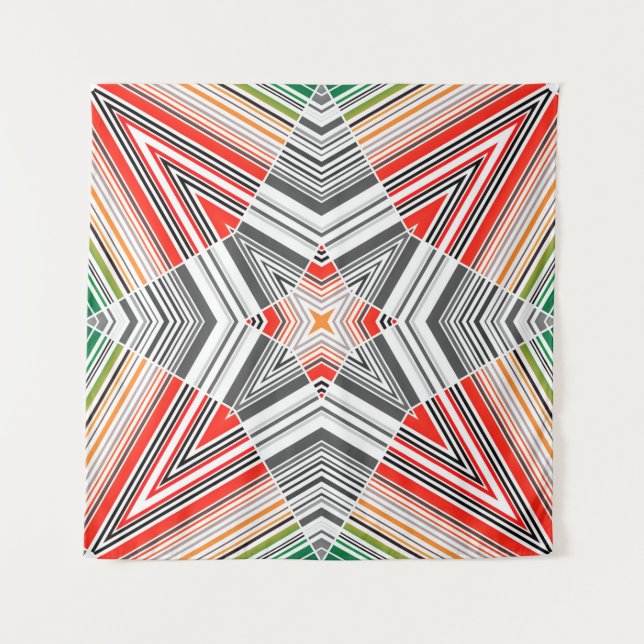 Abstraktes, mit Zierleisten ausgekleidetes, gestre Wandteppich (Vorderseite)