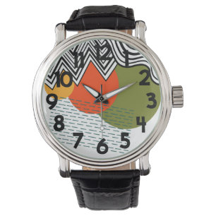 Abstraktes Mittelalter Moderne Armbanduhr