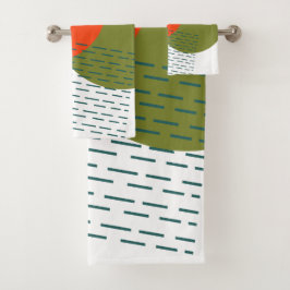 Abstraktes Mittelalter Moderne Badhandtuch Set