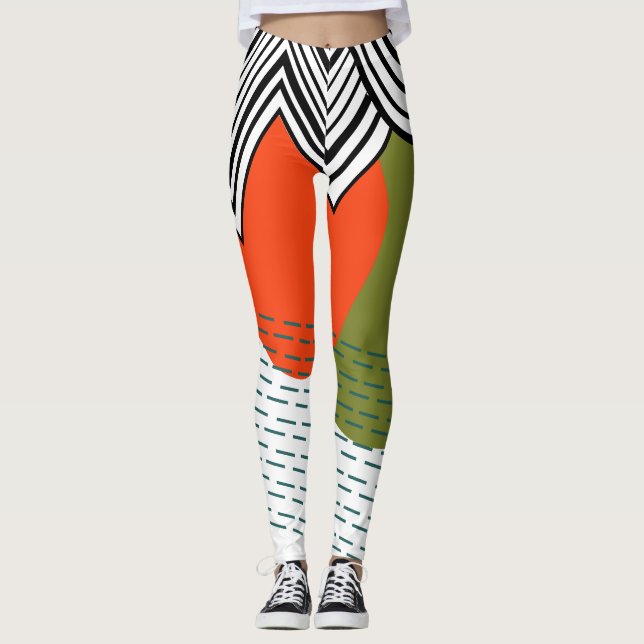 Abstraktes Mittelalter Moderne Leggings (Vorderseite)