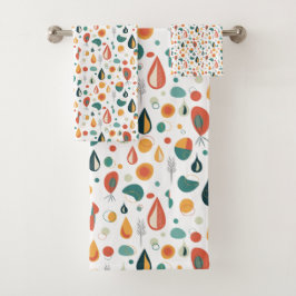 Abstraktes Mittelalter Moderne Natur Raindrop Badhandtuch Set