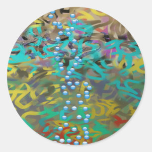 Abstraktes Mixed-Pasta-Design Runder Aufkleber