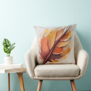 Abstraktes moderne Blätter Gemälde Set, Blatt Kissen