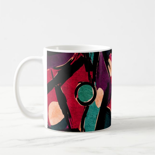 Abstraktes modernes Acrylgemälde Fragment. Colorfu Kaffeetasse (Links)