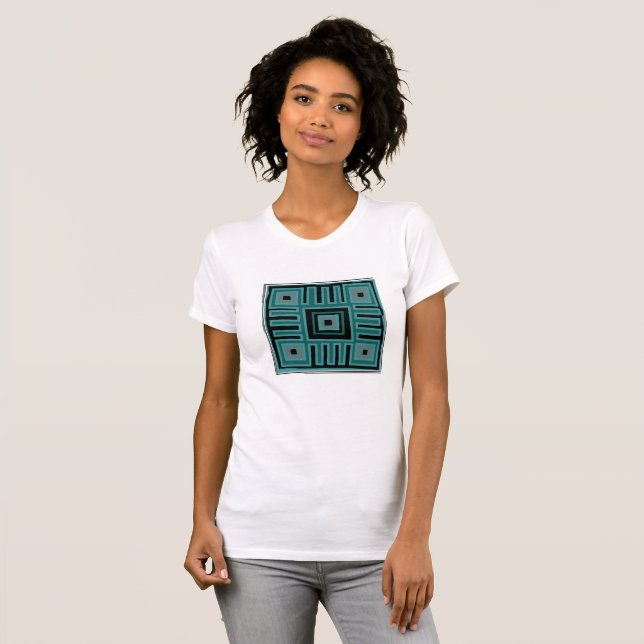Abstraktes modernes afrikanisches Muster T-Shirt (Vorne ganz)