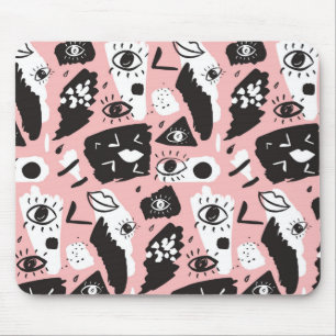 Abstraktes modernes Augen-u. Lippenmuster Mousepad