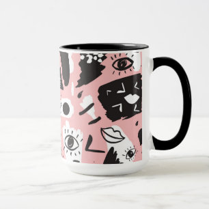 Abstraktes modernes Augen-u. Lippenmuster Tasse