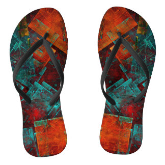 Abstraktes, modernes, Cooles künstlerisches Muster Flip Flops