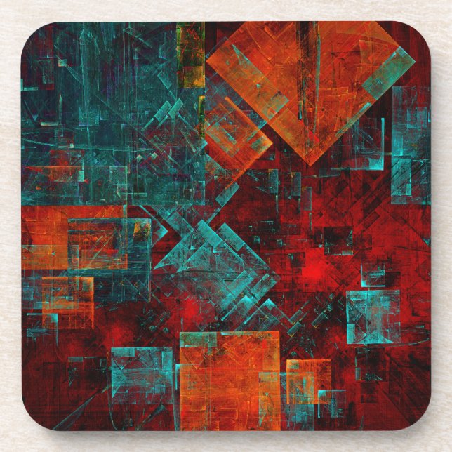 Abstraktes, modernes, Cooles künstlerisches Muster Getränkeuntersetzer (Vorderseite)