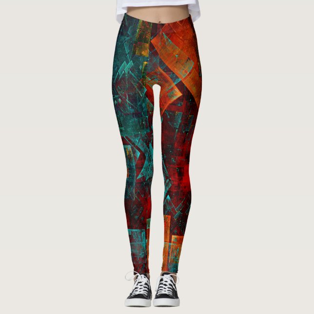 Abstraktes, modernes, Cooles künstlerisches Muster Leggings (Vorderseite)