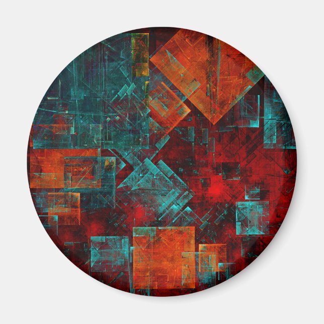 Abstraktes, modernes, Cooles künstlerisches Muster Magnet (Vorne)