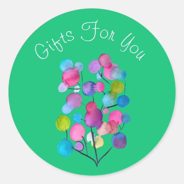 Abstraktes modernes Design Geschenkmarken Runder Aufkleber (Vorderseite)