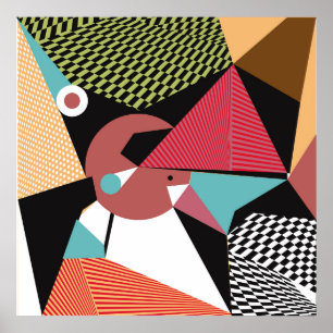 Abstraktes, modernes Dreiecke-Hintergrundbild Poster