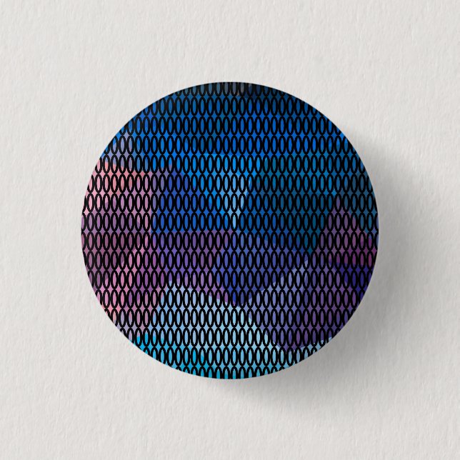 Abstraktes modernes dunkles lila Farbengitter pol Button (Vorderseite)