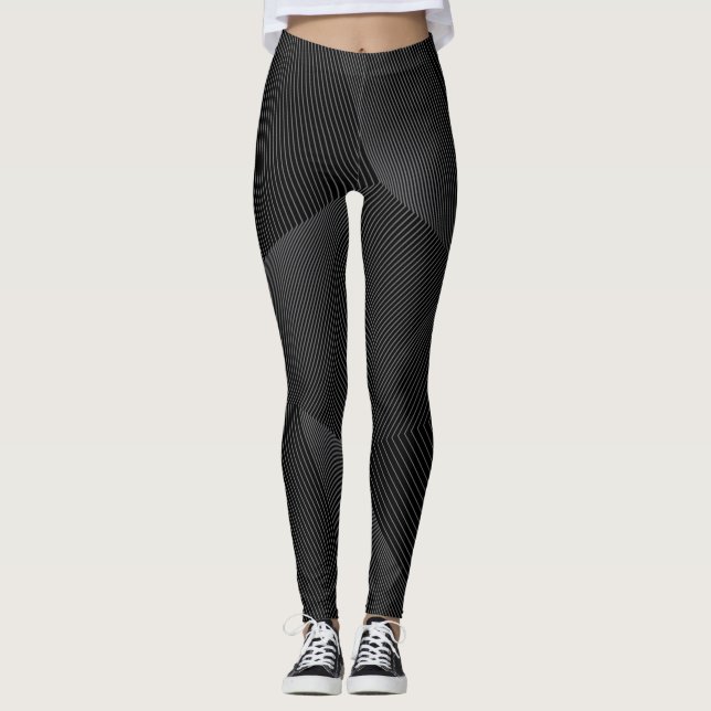 Abstraktes, modernes, einfaches, dynamisches Linie Leggings (Vorderseite)
