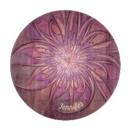 Abstraktes modernes Fraktal Berry Colors Name Schneidebrett