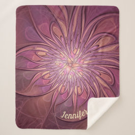 Abstraktes modernes Fraktal Berry Colors Name Sherpadecke