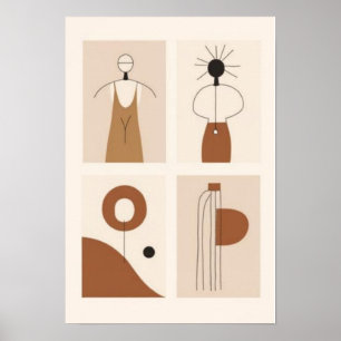 Abstraktes modernes Galerie-Wandkunst-Set Skandi Poster