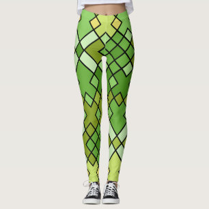 Abstraktes modernes geometrisches Gittermuster Leggings