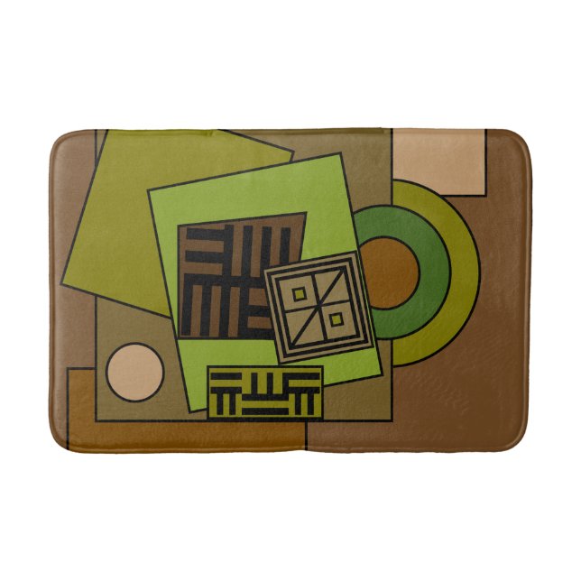 Abstraktes modernes geometrisches Muster Badematte (Vorderseite)