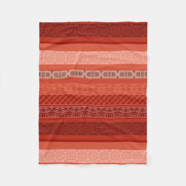Abstraktes modernes geometrisches Retropflaster Fleecedecke (Vorderseite)