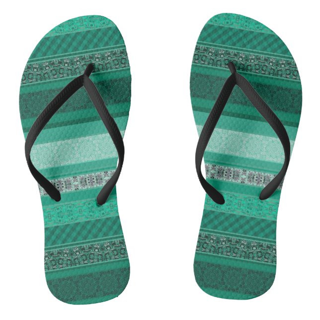 Abstraktes modernes geometrisches Retropflaster Flip Flops (Fußbett)