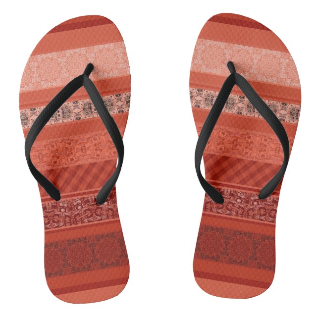 Abstraktes modernes geometrisches Retropflaster Flip Flops (Fußbett)