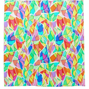 Abstraktes modernes Glasmosaikfliesen-Muster hell Duschvorhang