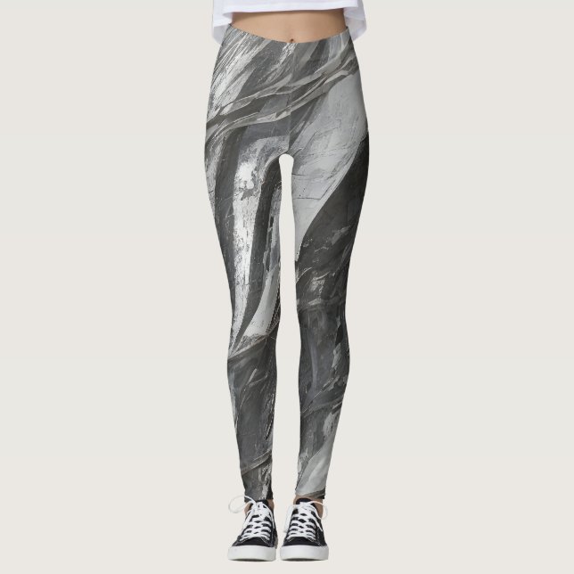 Abstraktes modernes Kunstmuster Leggings (Vorderseite)
