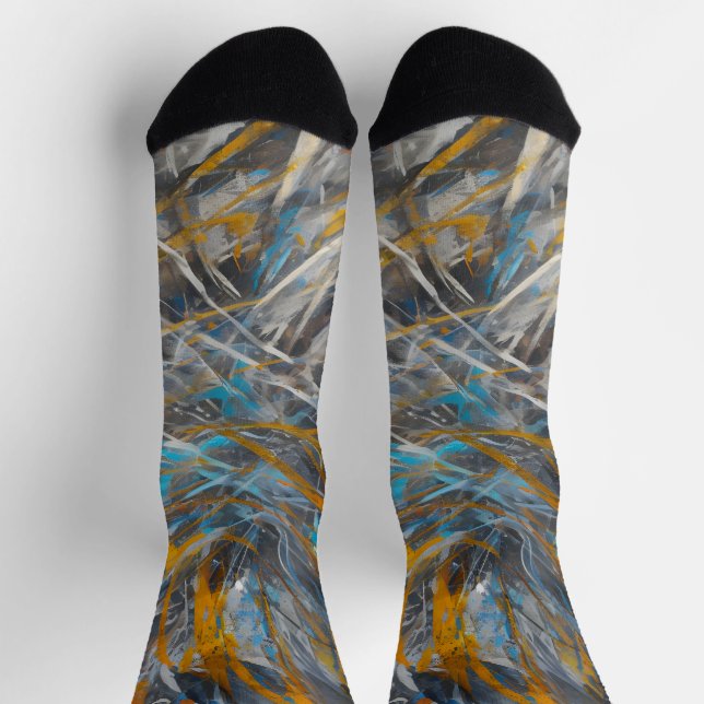Abstraktes modernes Kunstmuster Socken (Oben)