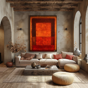 Abstraktes modernes Kunstwerk mit verbrannter Glut Poster