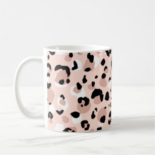 Abstraktes modernes Leopardenmuster nahtlos. Tiere Kaffeetasse