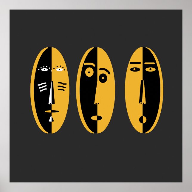 Abstraktes modernes Massemuster Poster (Vorne)