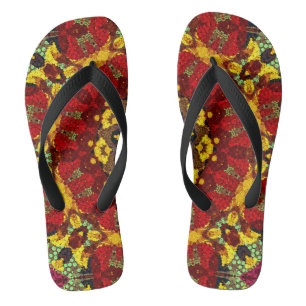 Abstraktes modernes Mosaik-Kaleidoskopbild Flip Flops