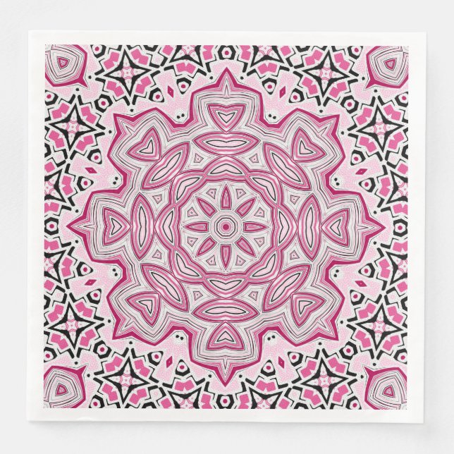 Abstraktes modernes Mosaik-Kaleidoskoprundmandala Serviette (Vorderseite)