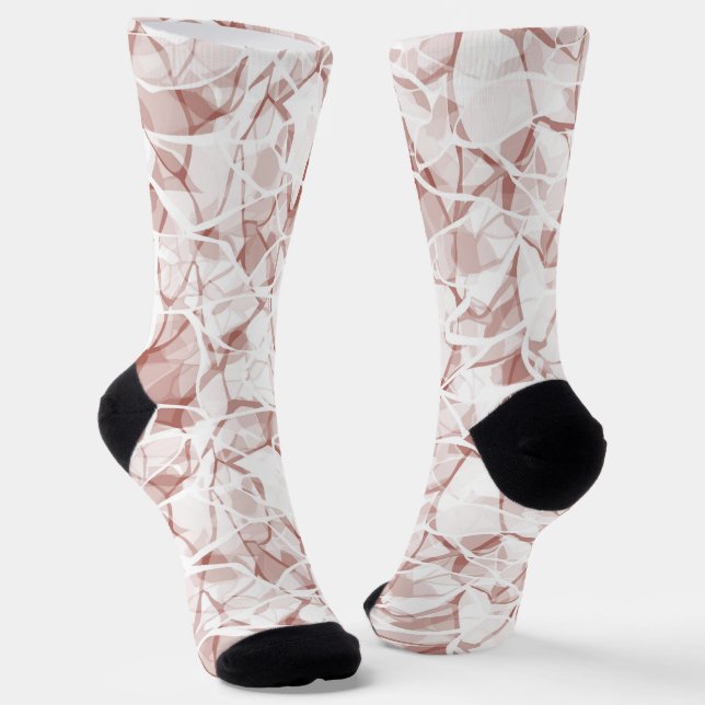 abstraktes, modernes Muster in Beige Socken (Gewinkelt)