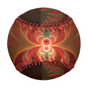 Abstraktes, modernes, orangefarbenes Fraktal Baseball