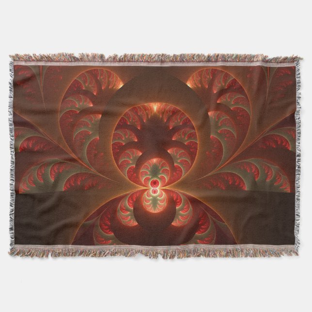 Abstraktes modernes, orangefarbenes Fraktal Decke (Vorderseite)