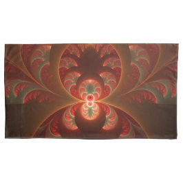 Abstraktes modernes, orangefarbenes Fraktal Kissenbezug