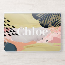 Abstraktes, modernes Rosa x Gold x Navy Tropical