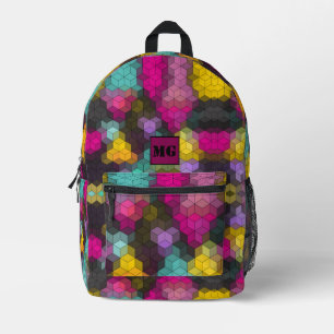 Abstraktes, modernes Sechseck formt Mosaik Bedruckter Rucksack