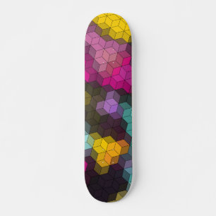 Abstraktes, modernes Sechseck formt Mosaik Skateboard