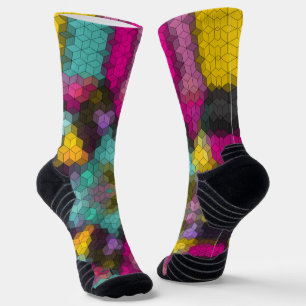 Abstraktes, modernes Sechseck formt Mosaike s Socken