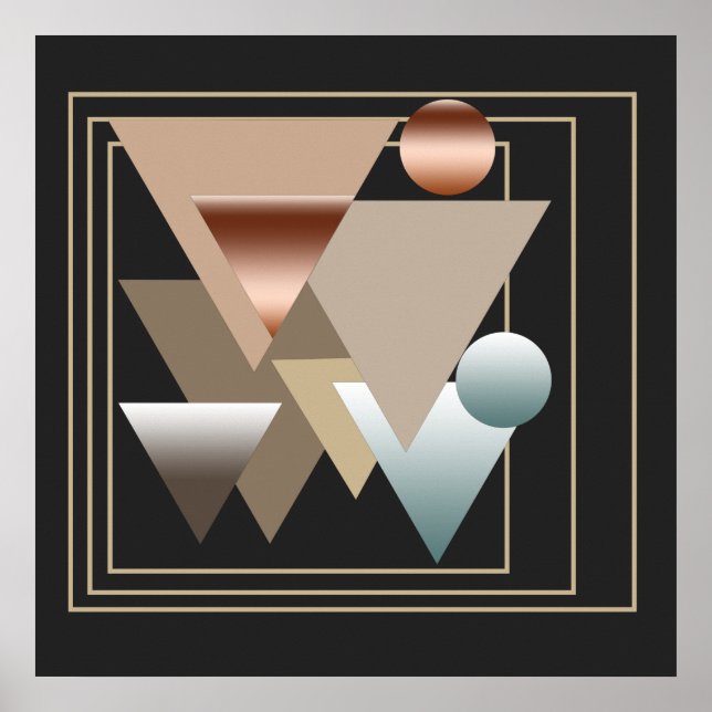 abstraktes modernistisches geometrisches Muster Poster (Vorne)