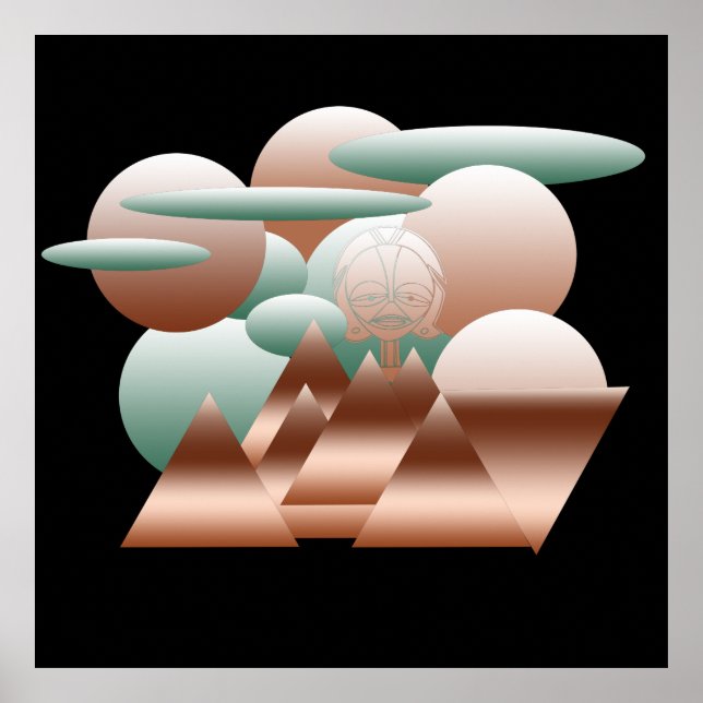 abstraktes modernistisches geometrisches Muster Poster (Vorne)