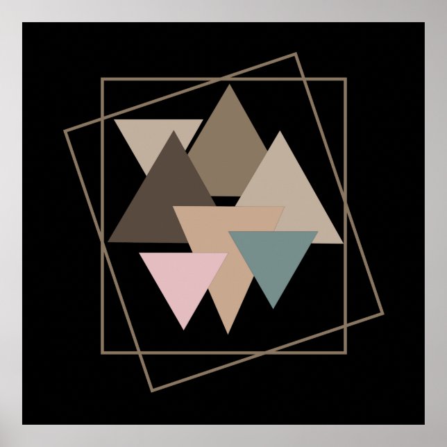 abstraktes modernistisches geometrisches Muster Poster (Vorne)