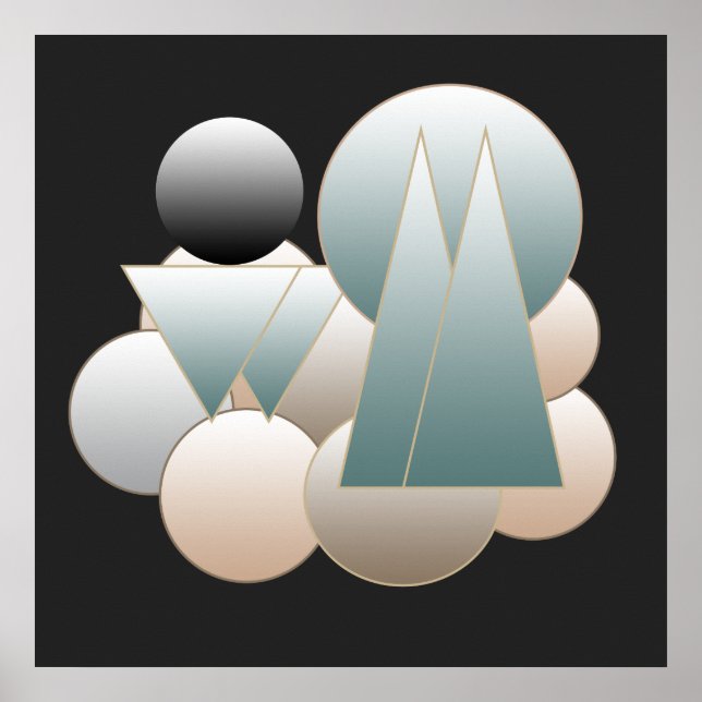 abstraktes modernistisches geometrisches Muster Poster (Vorne)
