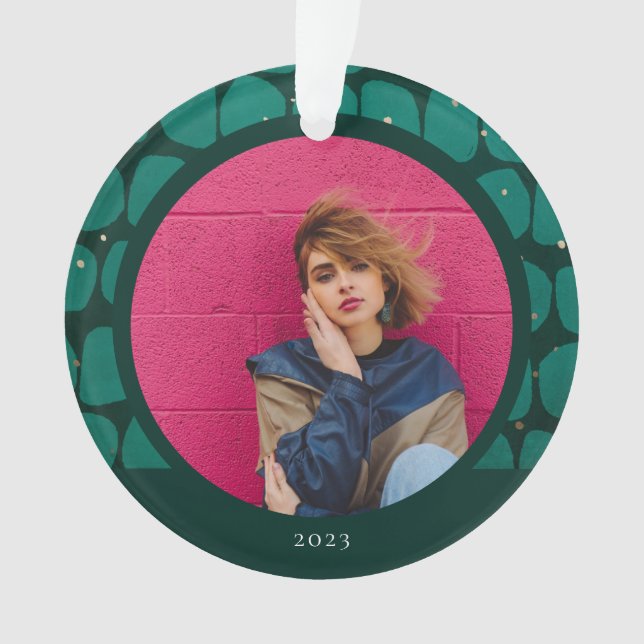 Abstraktes Modish-Muster-Foto Ornament (Vorderseite)