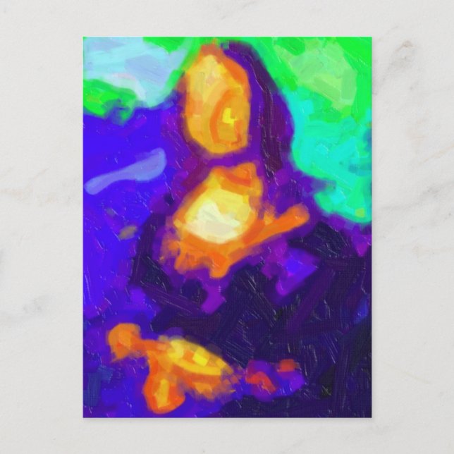 Abstraktes Mona Lisa Gemälde Postkarte (Vorderseite)