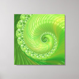Abstraktes Monochrome Green Spiral Fraktal Leinwanddruck